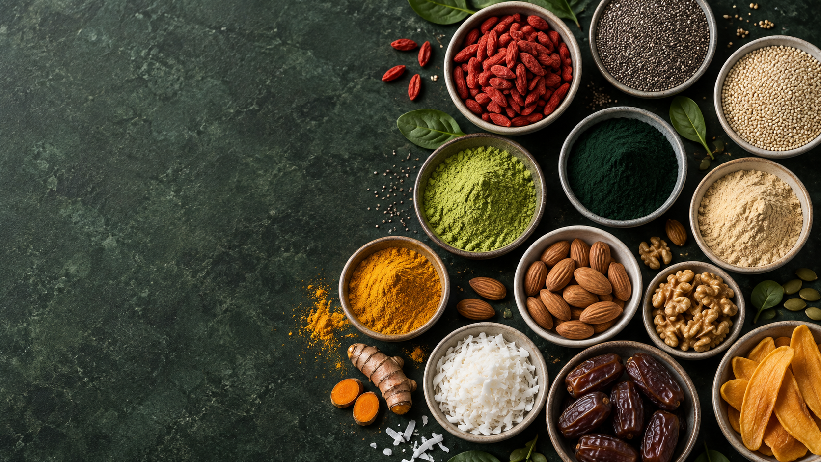 Selección de superfoods naturales premium